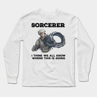 Wizard Mage RPG PnP Roleplaying Dungeon Sorcerer Meme Gift Long Sleeve T-Shirt